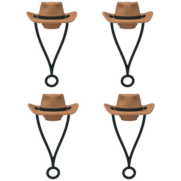 4pc Cowboy Hat Silicone Straw Caps for Stanley &amp; Similar 18-40oz-0.5-1.18L