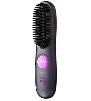 Go Brush Pro Cordless Mini Hair Straightener Brush for Travel Styling