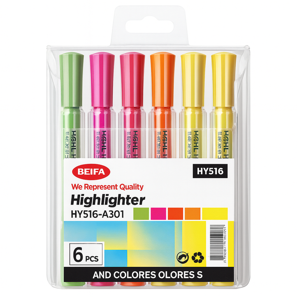 Highlighter Set - 4 Colors, Chisel Tip, Quick-Dry-4 Pcs Per Bag,12 x Bags