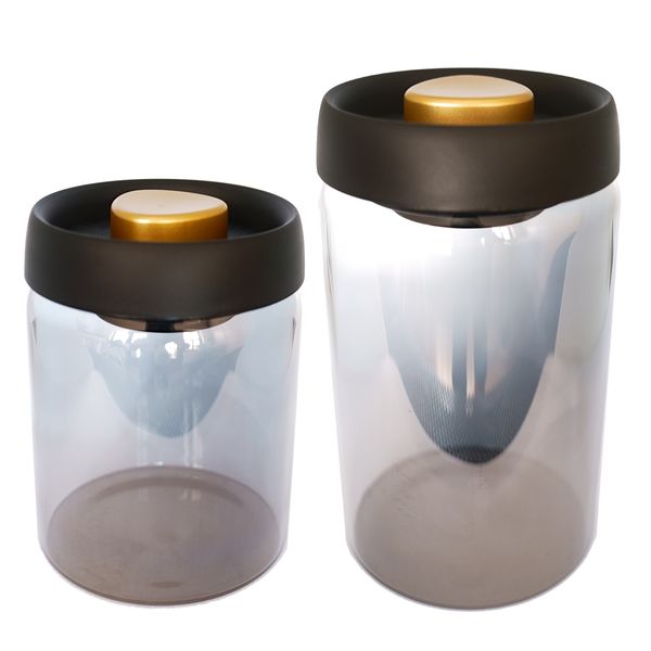 Sophie Moda Home - Silvering Vacuum Pump Airtight Food Glass Jar 2 Piece Set B