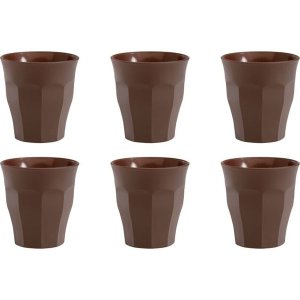 Picardie Soft Touch Brown Tumbler 90ml - Set of 6