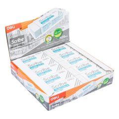Deli Eraser 54×20×10mm White Display 20pcs