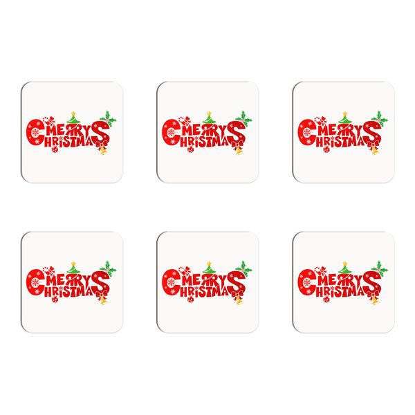 Merry Christmas Bold and Busy Coasters - Set of 6