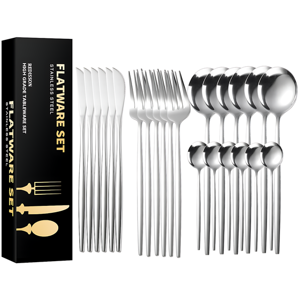 Stainless Steel Cutlery Flatware Sets Knife Fork Spoon Sets16 Piece