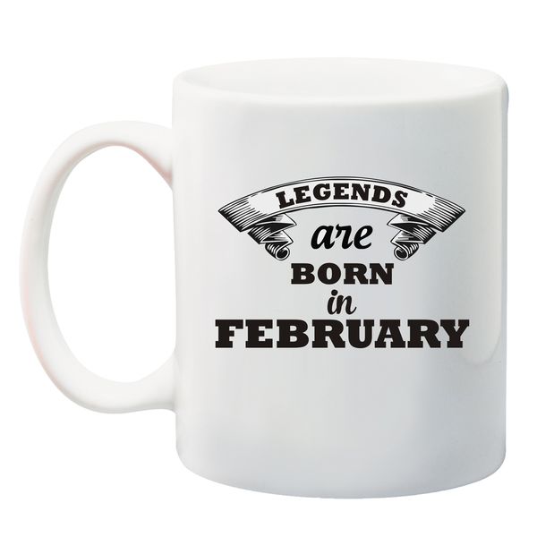 Qtees Africa Legends are Born in February Mug - White