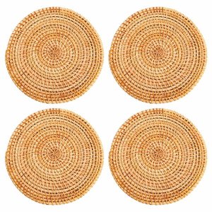 Rattan Trivets for Hot Hot Pads,Durable Pot Holder - 4 Piece