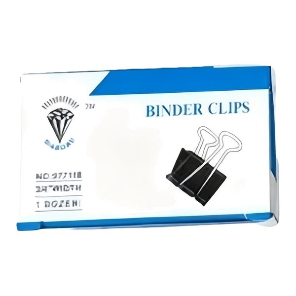 Small Binder Clips 15mm Metal Handles Black 12pcs/Box
