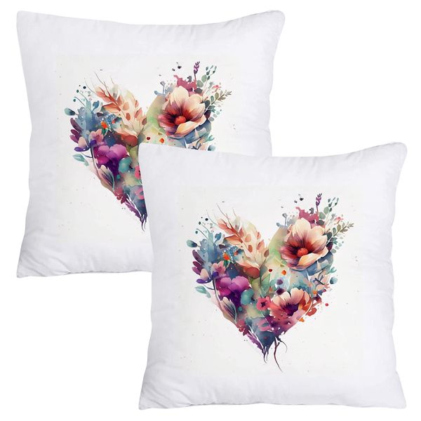 Scatter Cushion Cover Set (50cmx50cm) - Flower Heart