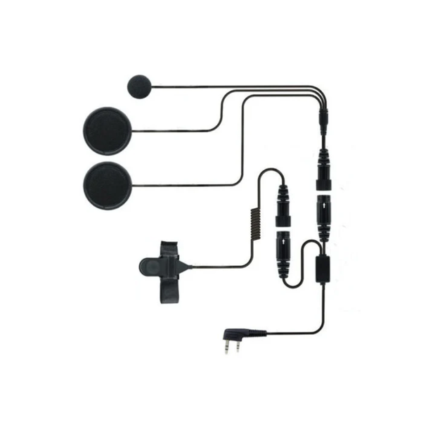 Full Face Helmet Headset Earpiece &amp; Mic for 2 way radio(2 Pin K-plug)