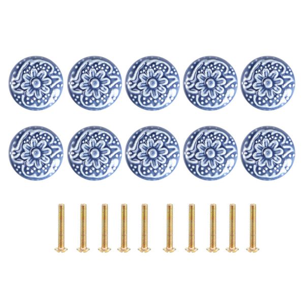 10Pcs Cabinet Knobs Handles For Kitchen Furniture Door (With Screws)