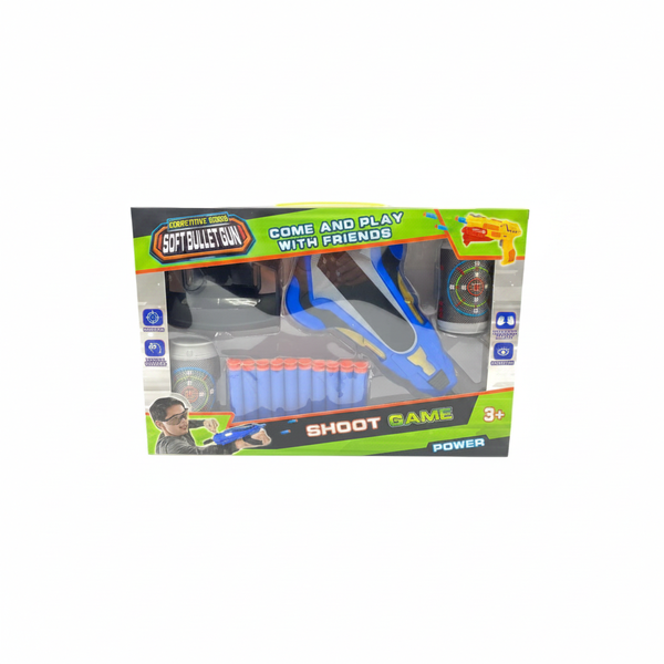 Soft Foam Bullet Toy Gun with Shell Ejecting Mechanism and Bullets