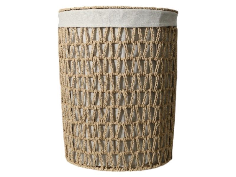 George &amp; Mason - Natural Rope Cylindrical Laundry Basket - 53cm