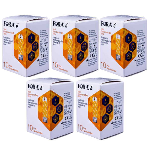 FORA 6 Cholesterol Strips, Kit of 50pcs