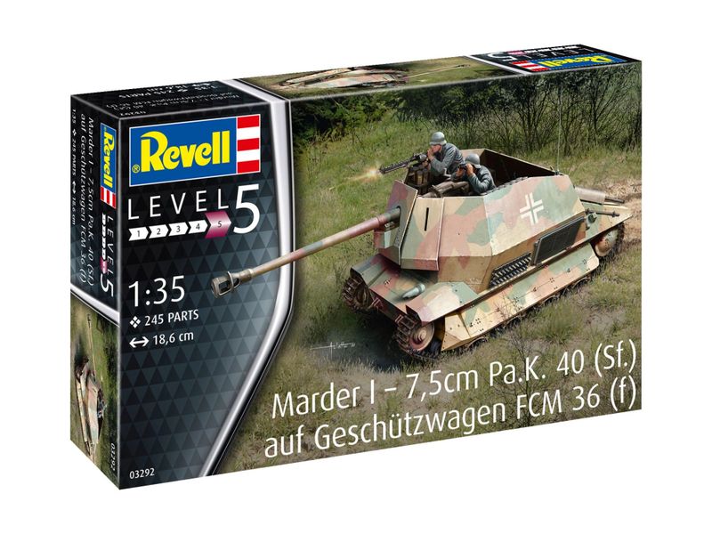 Revell 1/35 Marder I 7,5cm Pa.K. 40 (Sf.) auf FCM 36(f) Plastic Model Kit