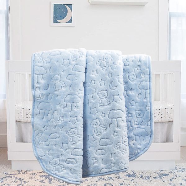 Superior Quality Super Soft 1-Ply Faux Mink Blankets - Teddy Pattern - Baby Size