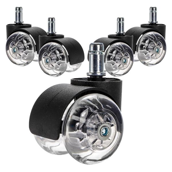 Office Chair Wheels Smooth &amp; Quiet Rolling Casters 2 Inch Universal Fit