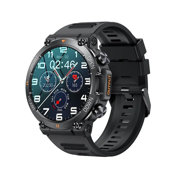 Rugged Military Style Smart Watch - HD Display, Blood Oxygen, Remote Camera