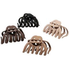 4 Piece Frosted Claw Clip Set - Multicolor