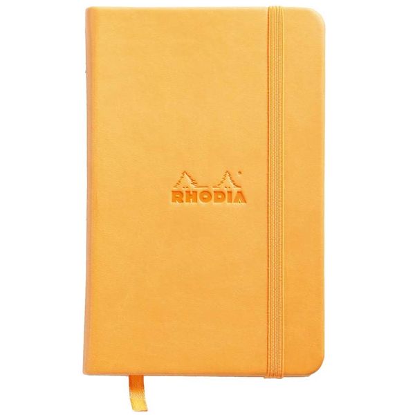 Rhodia Webbie Hardcover Dot Grid 3 1/2 X 5 1/2 A6 Orange Cover Notebook