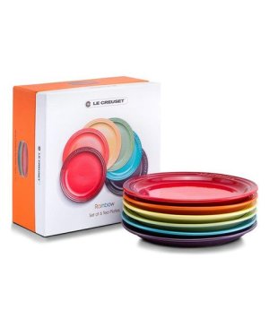 Le Creuset Rainbow Set of 6 Tea Plates (Size: 18cm)