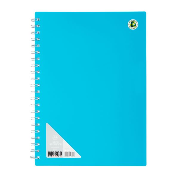 Meeco A4 Notebook with Stripe Pattern - Neon Blue