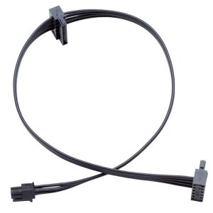 2Pcs Mini 4Pin to Dual 15Pin SATA HDD Power Cable, 45cm/17.7Inch