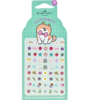 Miamitats Earring Sticker Set Lets Pawty (30 Pairs)