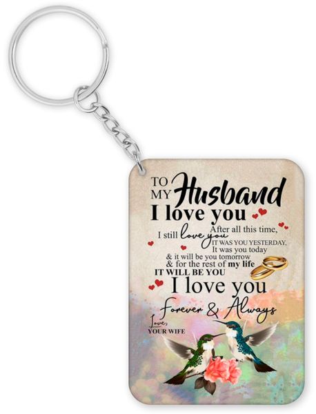 To My Husband Birthday Christmas Anniversary Valentine Gift For Him Keyring