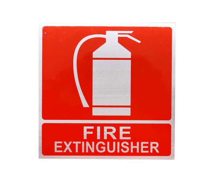 Aluminium Fire Extinguisher Sign (14cm x 14cm)