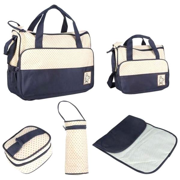 5 in 1 Multi - Functional Baby Diaper Handbag Set-Dark Blue