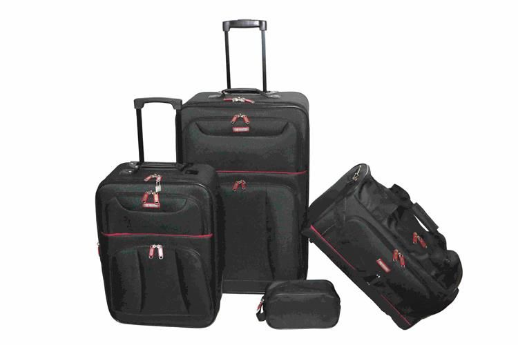 Elegant Elite 4 Piece Nylon Travel Set - Black