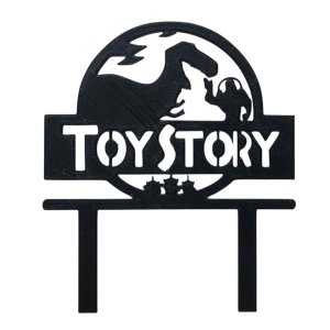 Toy Story Style Cake Topper - Rex &amp; Buzz Action Design - 14.5cm Wide