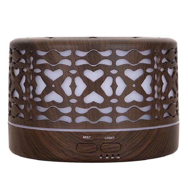 Wood Grain Aroma Essential Oil Diffuser 500ML Air Humidifier