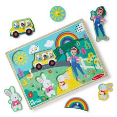 Melissa &amp; Doug Ms. Rachel Official 6 Piece Wooden Sound Puzzle