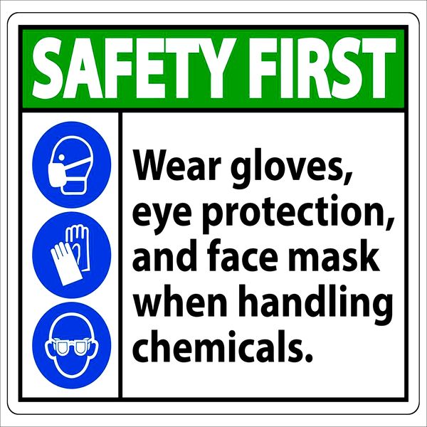 Safety First-Wear eye protection and gloves Sign-44cmx44cm