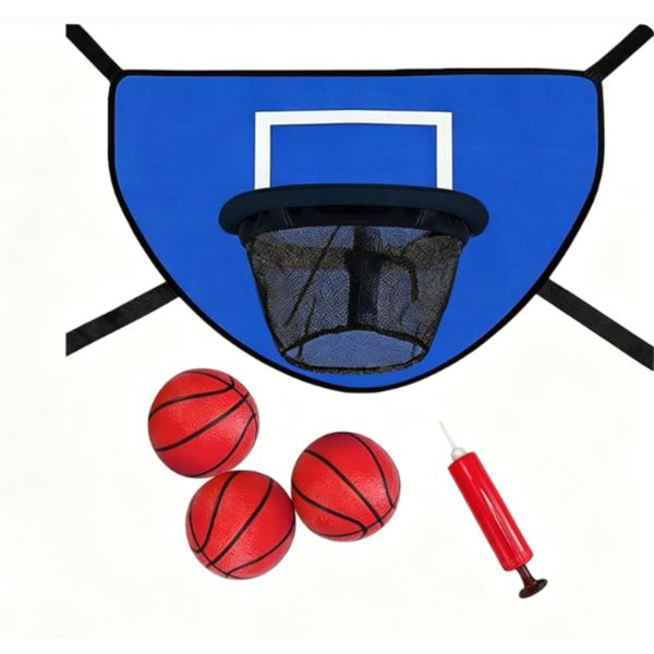Trampoline Basketball Hoop Set with 3 Mini Balls
