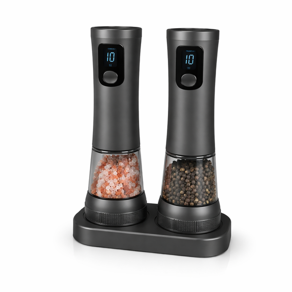 Electric Spice Grinder Set - Rechargeable, LED Light