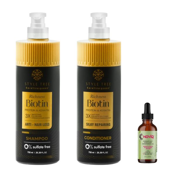 Keratine Hair Set Shampoo &amp; Conditioner + Noviq Hair/ Scalp Oil