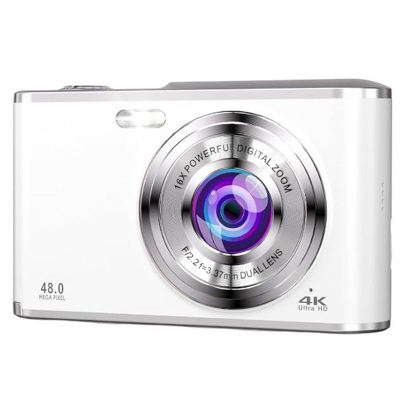 Dual Lens Digital Camera With Autofocus &amp; Manual Focus Options - Black