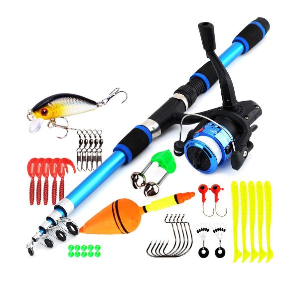 Collapsible Telescopic Fishing Rod Set for Kids 1.8M Portable Fishing Pole