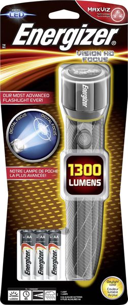 Energizer Vision HD Focus Metal Light 1300 lumens including 6x AA