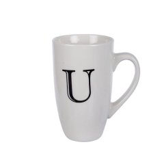 Kitchen Accessories - Mug - Letter 'U' - Ceramic - White