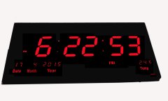 Large Digital LED Oversized Wall Clock With Date &amp; Temperature