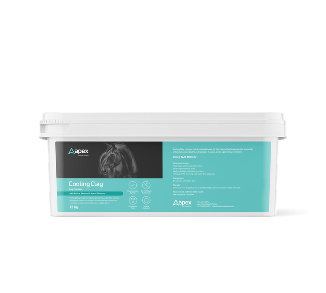 Apex Cooling Clay For Horses- Herbal Extract, Soothe Muscles - 12KG