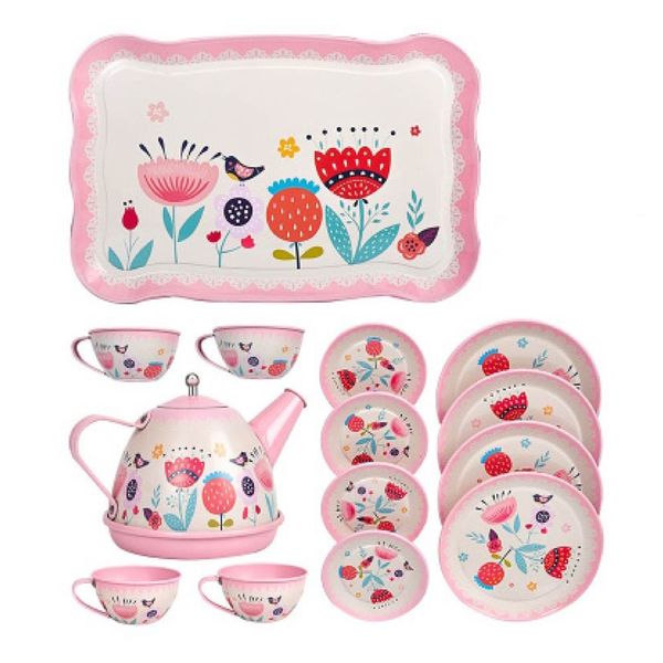Metal Tea Set With Carry Case For Little Girls