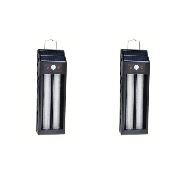 Solar Powered Double Wall Light With Hanging Hook Battery 18W Pack of 2