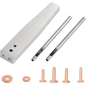 Copper Rivet and Burrs Kit,for Belts Wallets Collars Leather Working