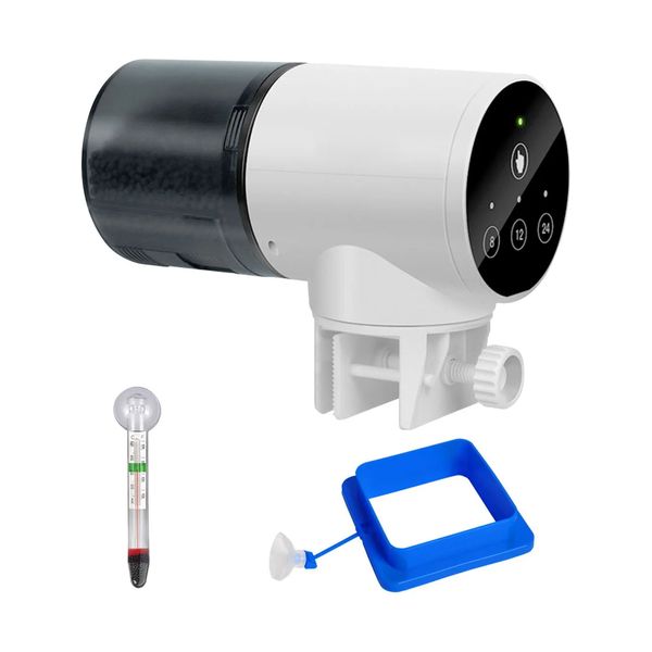 Automatic Fishes Tank Feeder Mute Timing with Feeding ring and Thermometer