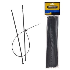 Cable Ties - BPA-Free Plastic - Black - 4.8cm x 300mm - 50 Pack