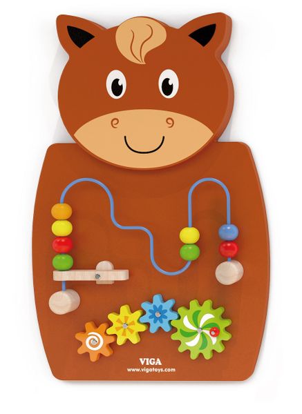 VIGA Wall Toy- Wire Beads &amp; Gears